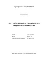 Phát triển chăn nuôi dê thịt trên địa bàn huyện yên thế, tỉnh bắc giang
