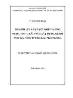 Luận văn nghiên cứu luật kết hợp và ứng dụng trong bài toán xây dựng hệ hỗ trợ học sinh trung học phổ thông