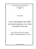 Luận văn quản lý nhà nước về hoạt động đầu tư xây dựng kết cấu hạ tầng giao thông tại hà nội