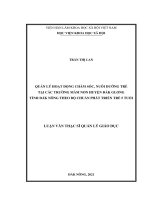 (Luận văn) quản lý hoạt động chăm sóc, nuôi dưỡng trẻ tại các trường mầm non huyện đắk glong tỉnh đắk nông theo bộ chuẩn phát triển trẻ 5 tuổi