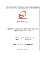 Hệ thống dự đoán xu hướng kinh doanh dịch vụ Internet VNPT.