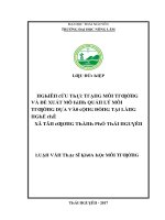 Luận văn nghiên cứu thực trạng môi trường và đề xuất mô hình quản lý môi trường dựa vào cộng đồng tại làng nghề chè xã tân cương thành phố thái nguyên