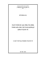 Luận văn phát triển du lịch tỉnh tây ninh trong bối cảnh việt nam kinh tế quốc tế