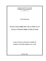 Luận văn quản lý nhà nước đối với các công ty cổ phần có vốn nhà nước ở tỉnh hà nam