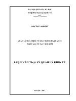 Luận văn quản lý nhà nước về hoạt động nhập khẩu trang thiết bị y tế tại việt nam