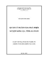 Luận văn quản lý ngân sách nhà nước huyện bình lục tỉnh hà nam