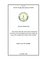(Luận văn) thực trạng kiến thức thực hành về kiểm soát tăng huyết áp ở người bệnh tăng huyết áp điều trị ngoại trú tại bệnh viện đa khoa tỉnh nam định