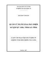 Luận văn quản lý ngân sách nhà nước huyện kỳ anh tỉnh hà tĩnh