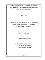 Luận văn xây dựng mô hình kế toán quản trị chi phí trong các doanh nghiệp xây dựng