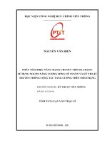 Phân tích hiệu năng mạng chuyển tiếp đa chặng sử dụng nguồn năng lượng sóng vô tuyến và kỹ thuật truyền thông cộng tác tăng cường trên mỗi chặng.