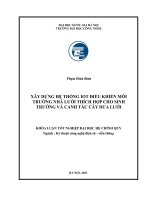 Xây dựng hệ thống iot điều khiển môi trường nhà lưới thích hợp cho sinh trưởng và canh tác cây dưa lưới