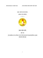 Bài Tập Lớn - Quản Trị Tài Chính Công Ty Đa Quốc Gia - Đề Tài : Tác Động Của Công Ty Có Vốn Fdi Lên Thị Trường Cạnh Tranh Nội Địa