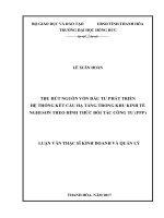 Thu hút nguồn vốn đầu tư phát triển hệ thống kết cấu hạ tầng trong khu kinh tế nghi sơn theo hình thức đối tác công tư (ppp)