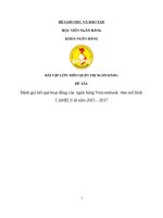 Tiểu Luận - Quản Trị Ngân Hàng - Đề Tài -Đánh Giá Hoạt Động Của Ngân Hàng Vietcombank Theo Mô Hình Camels Từ 2015 2017