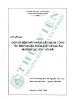 Một số biện pháp nhằm đẩy mạnh công tác tiêu thụ sản phẩm giấy đế tại lâm trường lục yên   yên bái