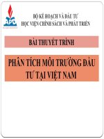 Tiểu Luận - Kinh Tế Đầu Tư - Đề Tài - Phân Tích Môi Trường Đầu Tư Tại Việt Nam