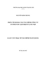 Phân Tích Báo Cáo Tài Chính Công Ty Cổ Phần Du Lịch Dịch Vụ Hà Nội.docx