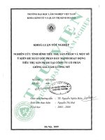 Nghiên cứu tình hình tiêu thụ sản phẩm và một số ý kiến đề xuất góp phần đẩy mạnh hoạt động tiêu thụ sản phẩm tại công ty cổ phần giống gia cầm lương mỹ