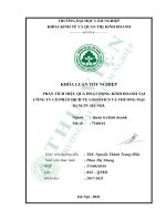 Phân tích hiệu quả hoạt động kinh doanh tại công ty cổ phần dịch vụ logistics và thương mại klm, tp hà nội