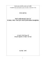 Luận văn thế giới nghệ thuật trong tiểu thuyết nguyễn bình phương