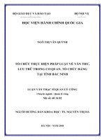 (Luận văn) tổ chức thực hiện pháp luật về văn thư lưu trữ trong cơ quan, tổ chức đảng tại tỉnh bắc ninh