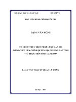 (Luận văn) tổ chức thực hiện pháp luật cán bộ, công chức của chính quyền địa phương   từ thực tiễn tỉnh lạng sơn