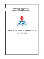 Tiểu Luận  - Quản Lý Dự Án - Đề Tài -  Dự Án Kinh Doanh Nhà Hàng Ẩm Thực Việt