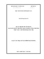 (Luận văn) quản trị rủi ro tín dụng tại ngân hàng thương mại cổ phần công thương việt nam   chi nhánh quảng trị