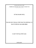 Luận văn khai thác di sản văn hóa triều đại tây sơn phục vụ phát triển du lịch bình định