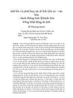 Luận văn bảo tồn và phát huy các di tích lịch sử văn hóa danh thắng tỉnh khánh hòa trong hoạt động du lịch