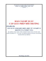 BÁO CÁO ĐỀ XUẤT CẤP GIẤY PHÉP MÔI TRƯỜNG CỦA DỰ ÁN: SẢN XUẤT LINH KIỆN ĐIỆN, ĐIỆN TỬ, CƠ KHÍ VÀ KHUÔN CỦA COMET VINA