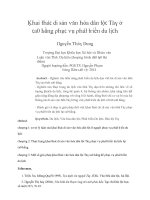 Luận văn khai thác di sản văn hóa dân tộc tày ở cao bằng phục vụ phát triển du lịch