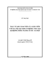 Luận văn thực trạng giao tiếp của giáo viên với cha mẹ học sinh trường tiểu học khương đình thanh xuân hà nội
