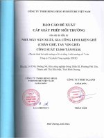 Báo cáo đề xuất cấp Giấy phép môi trường Nhà máy sản xuất, gia công linh kiện ghế (chân ghế, tay vịn ghế) công suất 12.000 tấnnăm