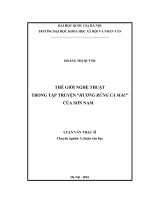 Luận văn thế giới nghệ thuật trong tập truyện hương rừng cà mau của nam sơn