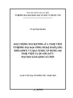 Luận văn hoạt động marketing của thư viện trường đại học công nghệ nanyang singapore và khả năng áp dụng cho thư viện tạ quang bửu đại học bách khoa hà nội