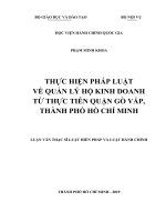 (Luận văn) thực hiện pháp luật về quản lý hộ kinh doanh từ thực tiễn quận gò vấp, thành phố hồ chí minh
