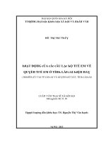 Luận văn hoạt động của các câu lạc bộ trẻ em về quyền trẻ em ở tỉnh lào cai hiện nay nghiên cứu tại thành phố lào cai và huyện bát xát tỉnh lào cai