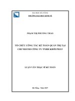 (Luận văn) tổ chức công tác kế toán quản trị tại chi nhánh công ty tnhh khởi phát