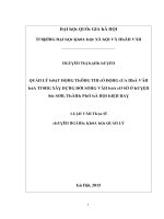 Luận văn quản lý hoạt động thông tin cổ động của nhà văn hóa trong xây dựng đời sống văn hóa cơ sở ở huyện sóc sơn thành phố hà nội hiện nay