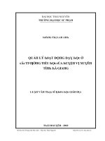 Luận văn quản lý hoạt động dạy học ở các trường tiểu học của huyện vị xuyên tỉnh hà giang