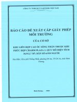 Báo cáo đề nghị cấp giấy phép môi trường Khu liên hợp Cao ốc Sóng Thần thuộc Khu phức hợp Charm Plaza 1: quy mô diện tích 36.912,7 m2; dân số 6.935 người