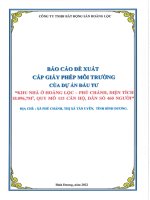 Báo cáo đề xuất giấy phép môi trường dự án: “Khu nhà ở Hoàng Lộc  Phú Chánh, diện tích 18.096,7m2, quy mô 115 căn hộ, dân số 460 người”