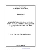 Luận văn quản lý đào tạo nghề cho lao động nông thôn tại trung tâm dạy nghề huyện yên phong tỉnh bắc ninh