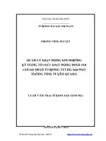 Luận văn quản lý hoạt động bồi dưỡng kỹ năng tổ chức hoạt động đoàn cho cán bộ đoàn trường trung học phổ thông tỉnh tuyên quang