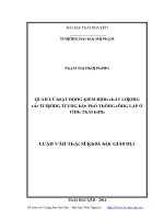 Luận văn quản lý hoạt động kiểm định chất lượng các trường trung học phổ thông công lập ở tỉnh thái bình