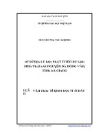 Luận văn cơ sở địa lý học phát triển du lịch sinh thái cao nguyên đá đồng văn tỉnh hà giang