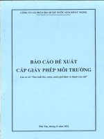 Báo cáo đề xuất cấp giấy phép môi trường của “Cơ sở sản xuất bia, rượu, nước giải khát và thạch rau câu”