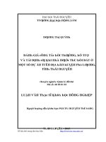 Luận văn đánh giá công tác bồi thường hỗ trợ và tái định cư khi nhà nước thu hồi đất ở một số dự án trên địa bàn huyện phú lương tỉnh thái nguyên