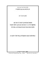 Luận văn quản lý đào tạo nghề điện theo tiếp cận chuẩn đầu ra ở trường trung cấp nghề nam thái nguyên